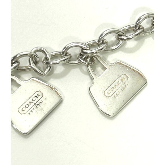 Coach Charm Bracelet Purses Sterling Silver .925 Vtg Multicolored Enamel 7.5” - Picture 11 of 17